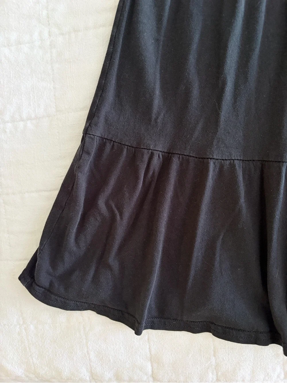 J. Crew Black Tiered Flutter-Sleeve Dress